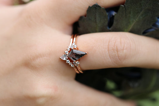 Black Rutilated Quartz Ring Stack