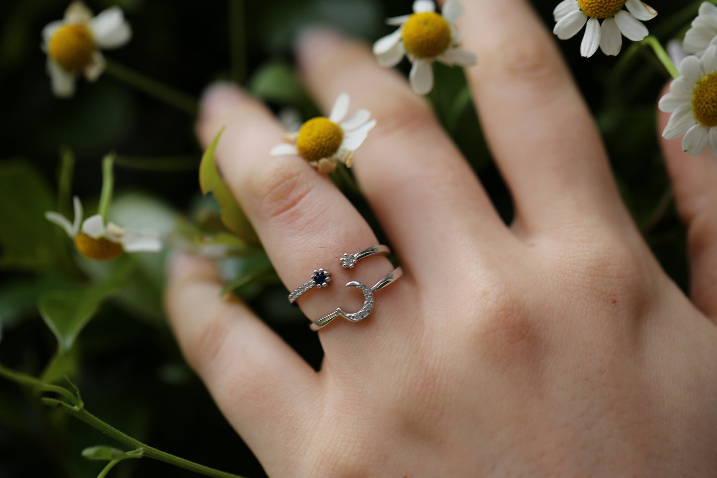 Star Flecked Night Ring Stack