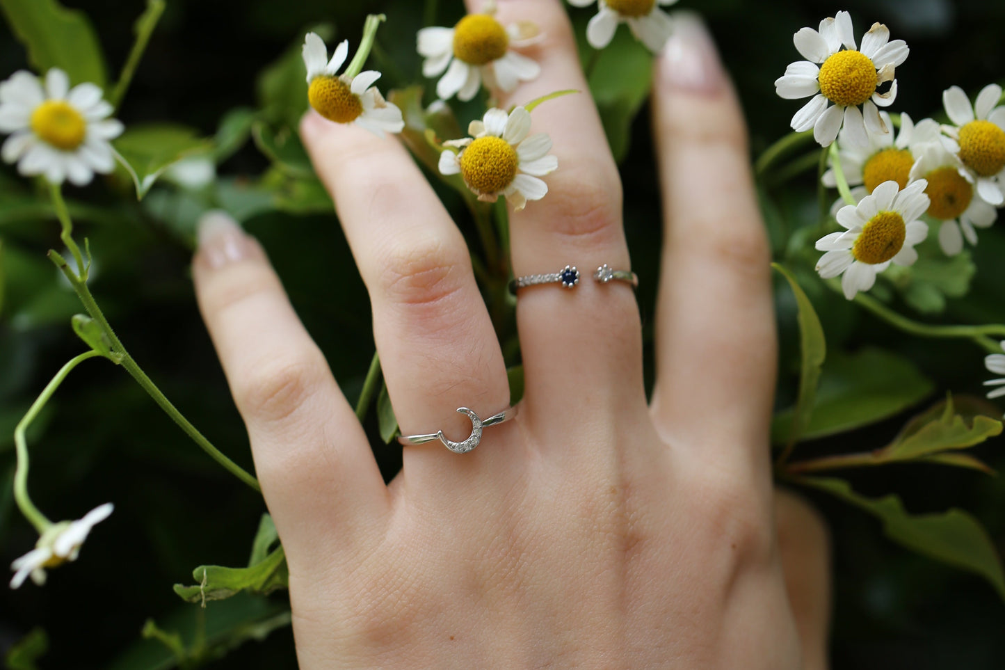 Star Flecked Night Ring Stack